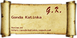 Gonda Katinka névjegykártya